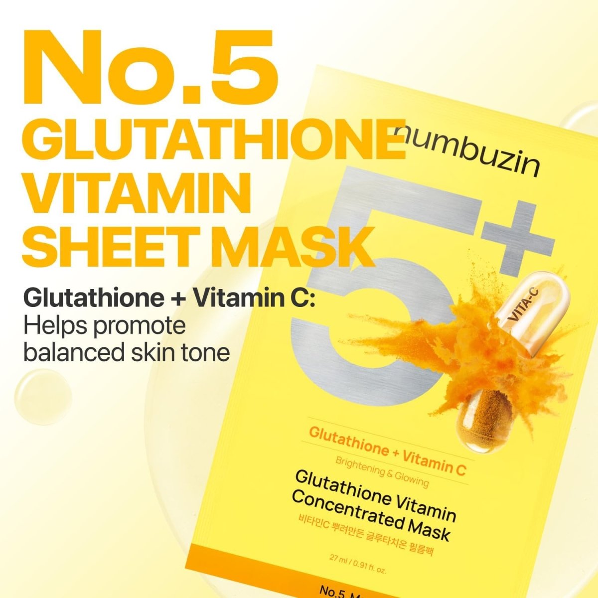 Numbuzin No.5 Vitamin Spotlight Sheet Mask-1PC