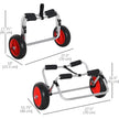 Soozier Kayak Cart 198LBS Capacity Boat Canoe Carrier Dolly Trolley NO-Flat Wheel Silver