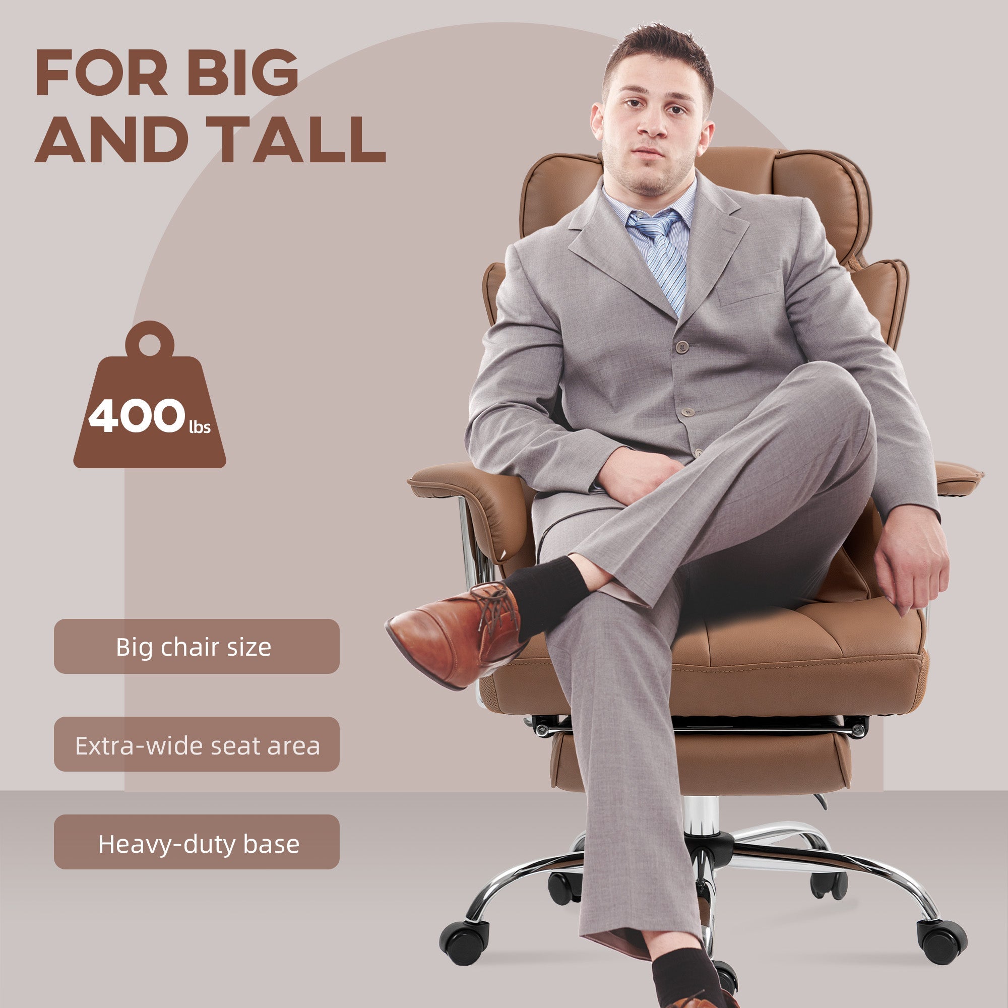 Matteo Executive Office Chair with 6 Points Massage-Brown