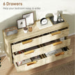 Dakota Dresser with 6 Fluted Drawers-Oak
