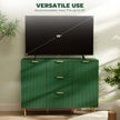 Ellis Modern Kitchen Buffet/Hallway Cabinet with 3 Drawers-Green