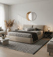 Oakville Fabric and Leather Bed