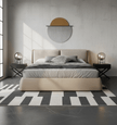Oakville Fabric and Leather Bed