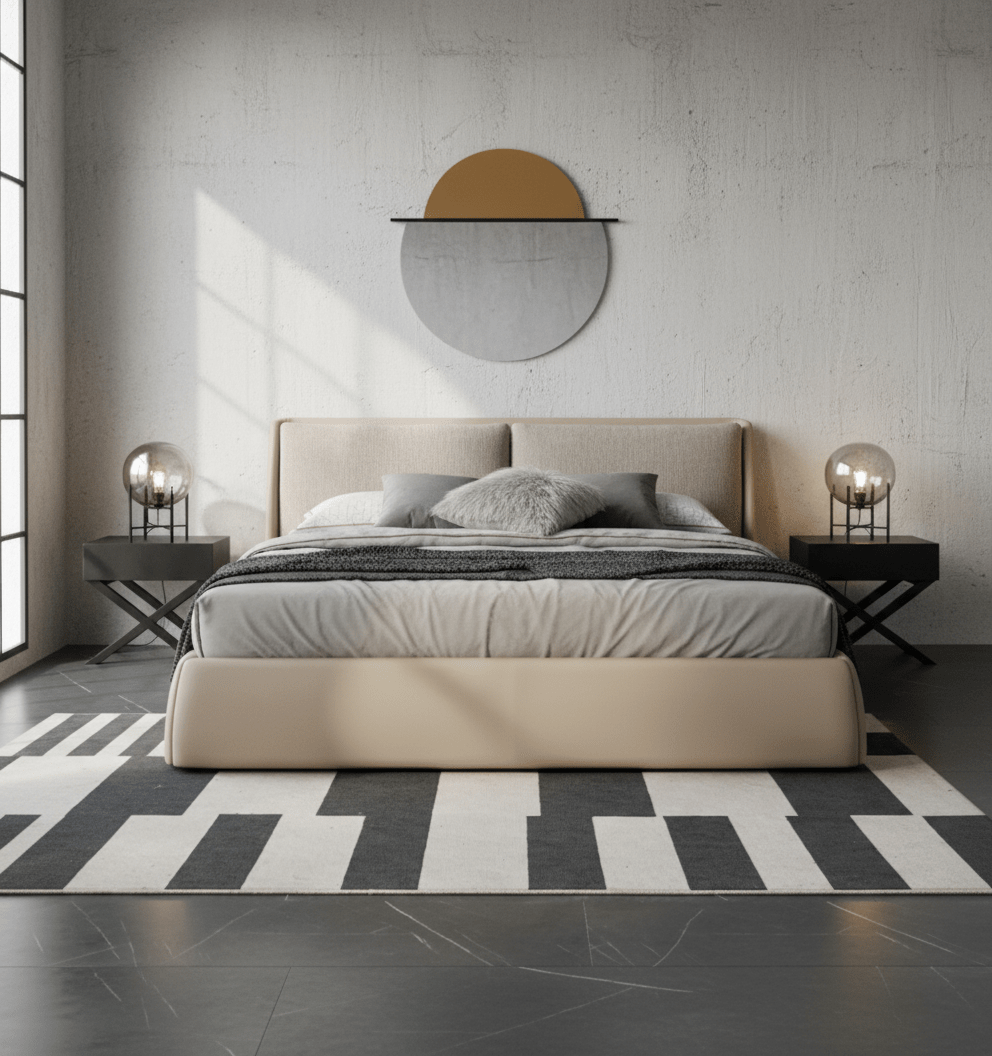 Oakville Fabric and Leather Bed