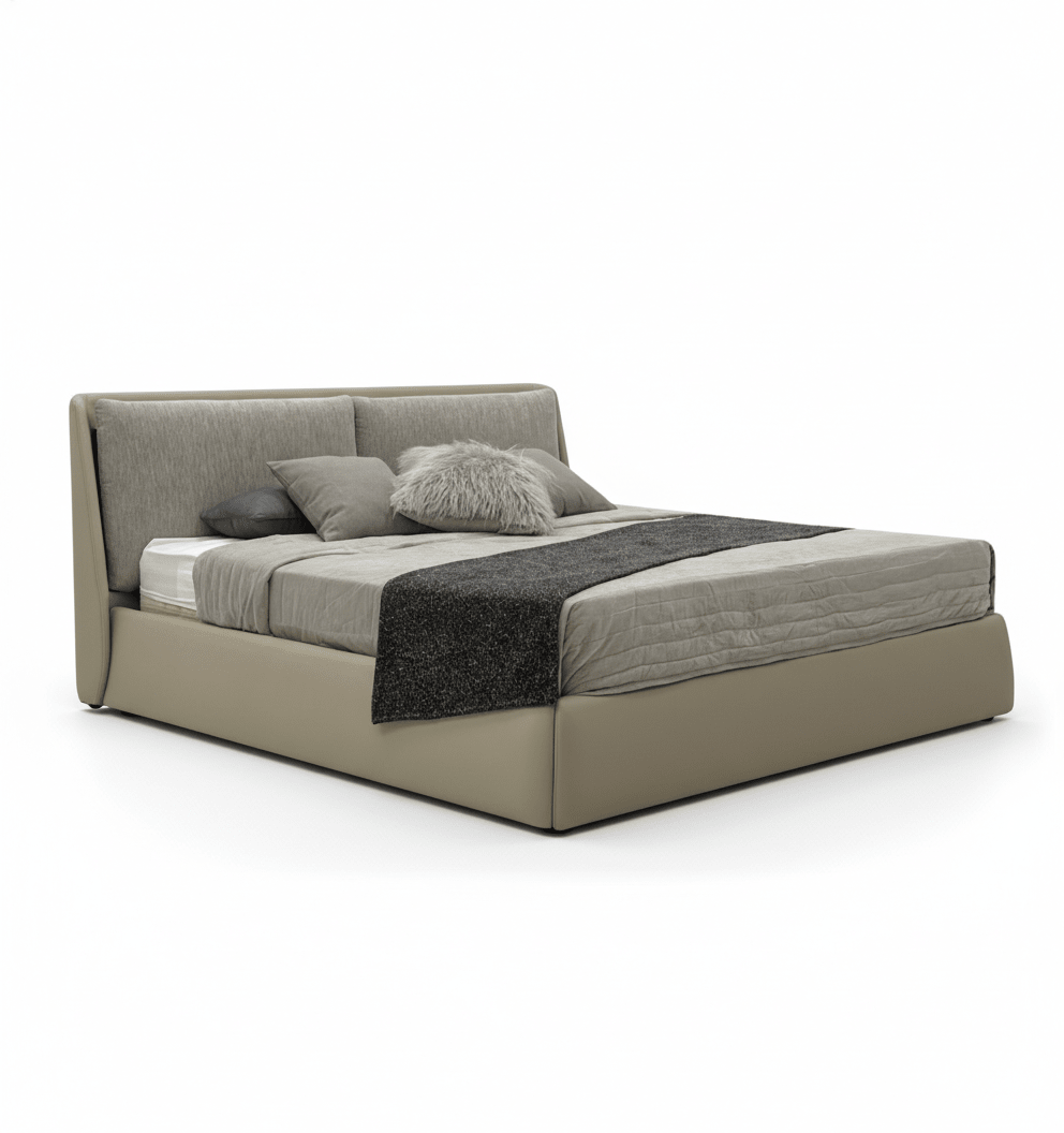 Oakville Fabric and Leather Bed