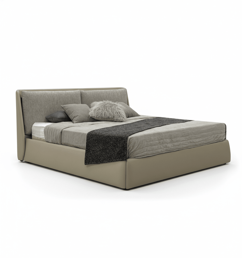 Oakville Fabric and Leather Bed