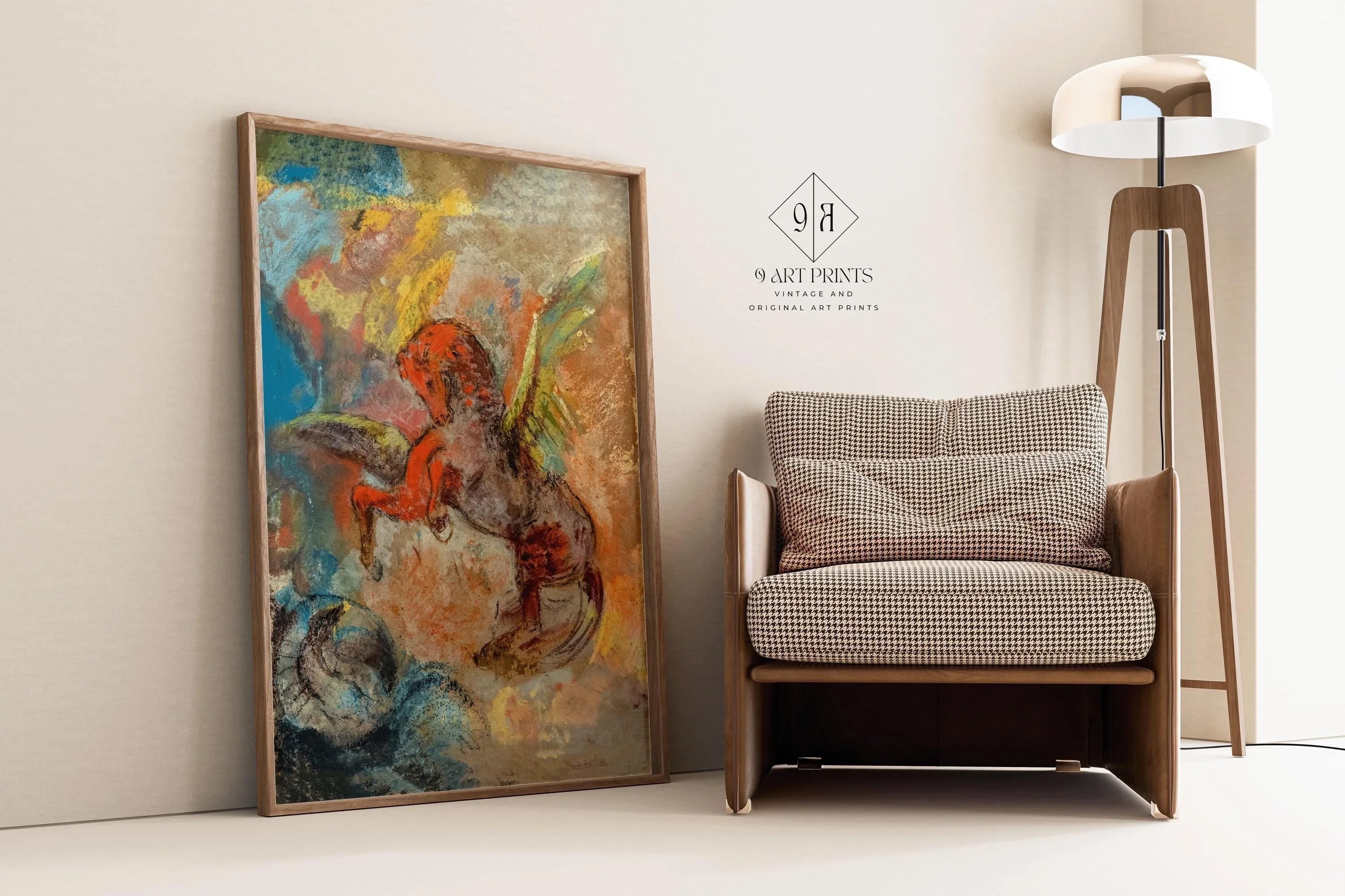 Odilon Redon Pegasus and Hydra Giclee Print: Symbolist Fine Art, Framed or Unframed