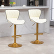 Maxi Counter Height Bar Stools Set of 2-Adjustable Height and Swivel Seat-White/Gold