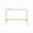 Lunar Elegant Multi-Purpose Desk w/USB Port - White/Gold