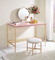 Lunar Elegant Multi-Purpose Desk w/USB Port - Pink/Gold