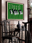 Ogata Korin - Cranes | PRINT | Vintage Japanese Art in Green (Available handframed or unframed)