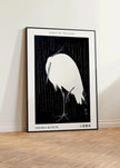 Ohara Koson Egret Print: Vintage Japanese Woodblock Art, Giclee Fine Art