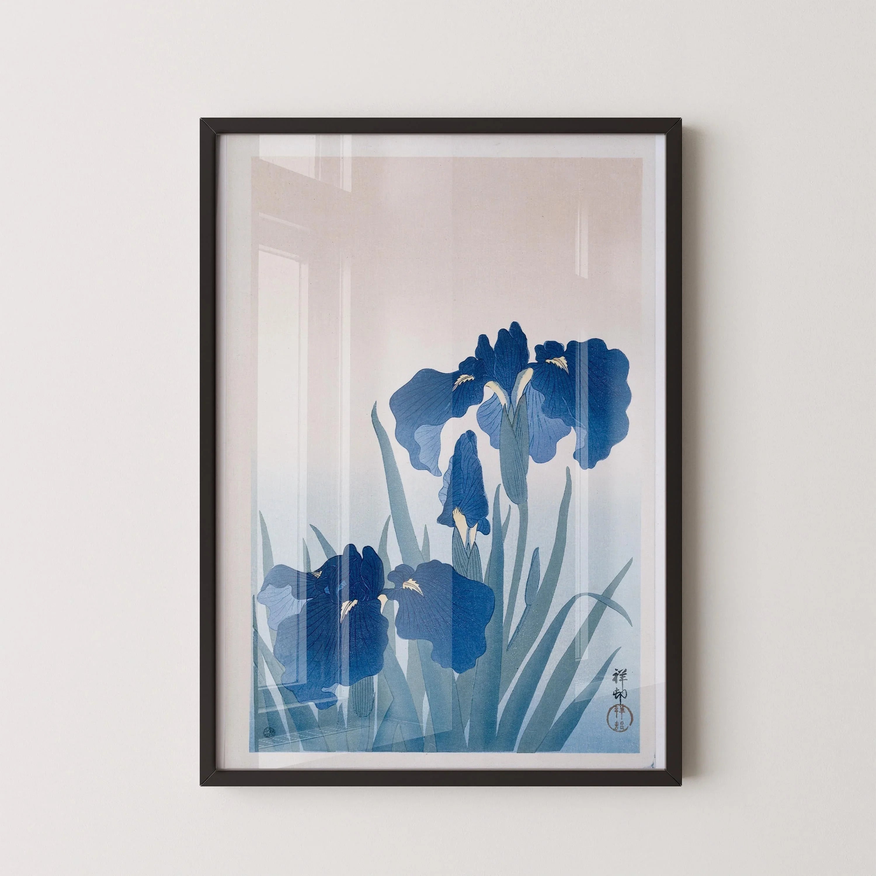 Ohara Koson Irises Giclee Print: Vintage Japanese Botanical Art