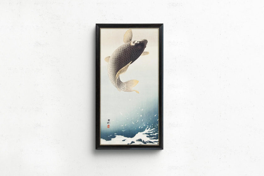 Ohara Koson Jumping Carp Print: Vintage Japanese Art, Giclee Quality