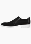 OHM Plain Toe Zip Closure Slip-on Leather Shoes