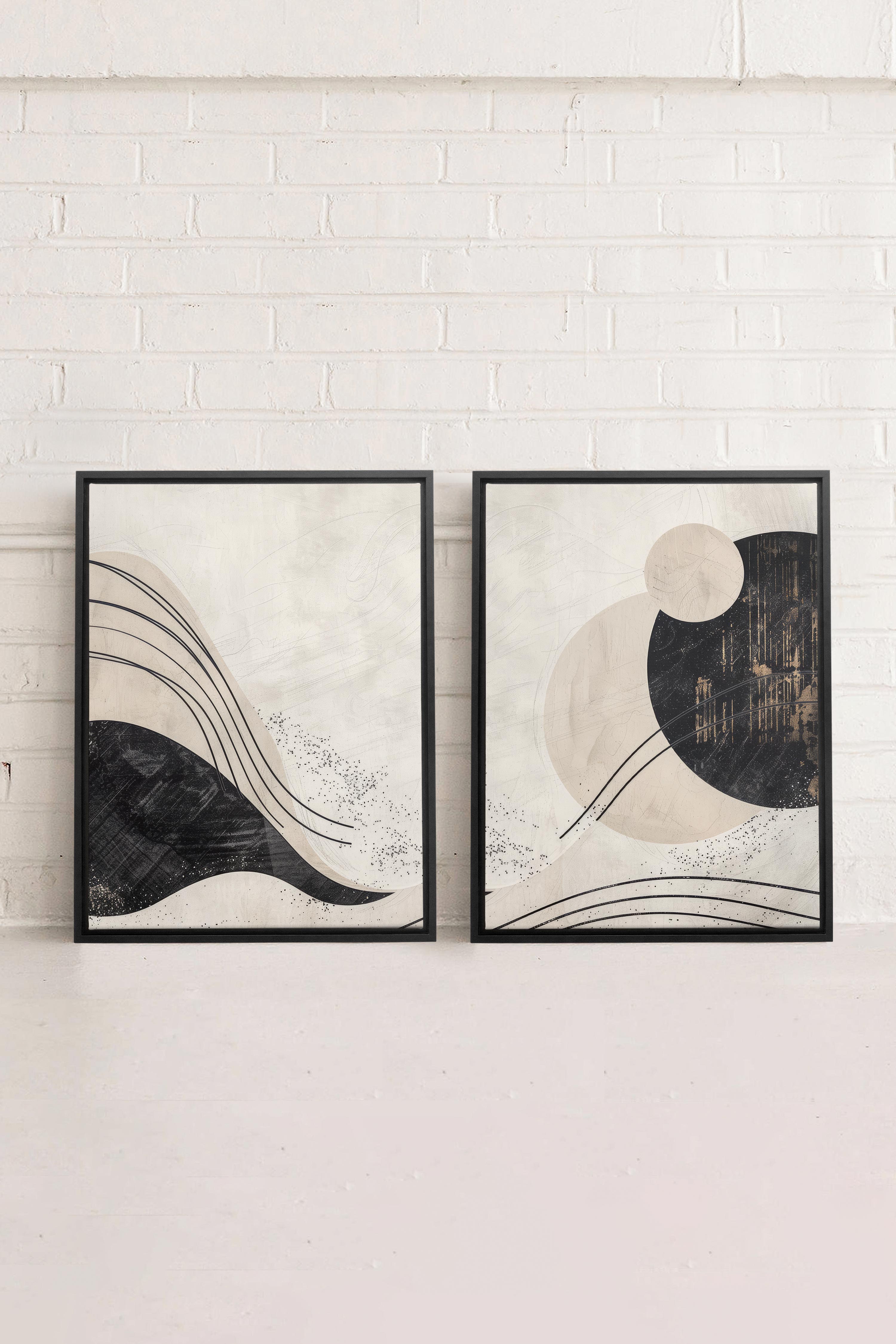 MINIMALIST UNIVERSE DUO (2 Oeuvres sur toile étirée)
