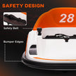 Qaba 12V Bumper Car for Toddlers, Ride On Car with 360 Degree Remote Control, Lights Music Horn, for 1.5-5 Years, Orange