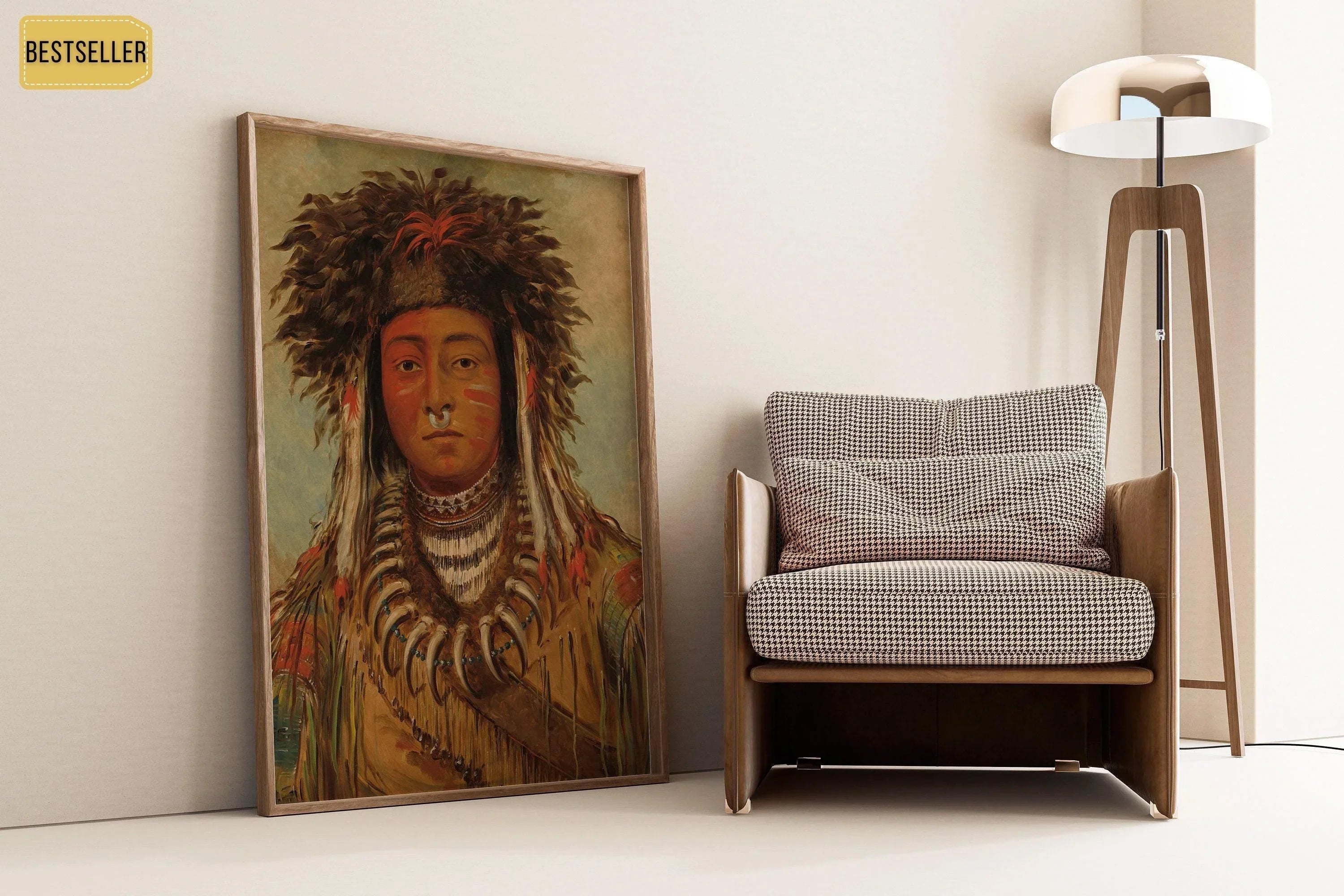 Ojibway Boy Chief Art Print: George Catlin Native American Portrait