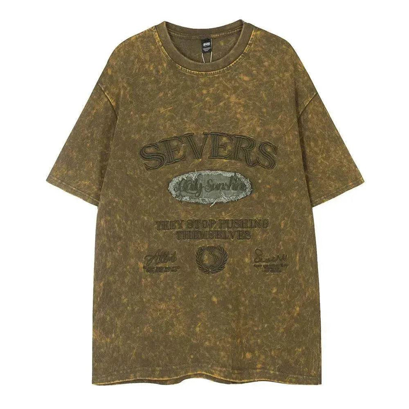 Old Washed Short Sleeve Men's Punk