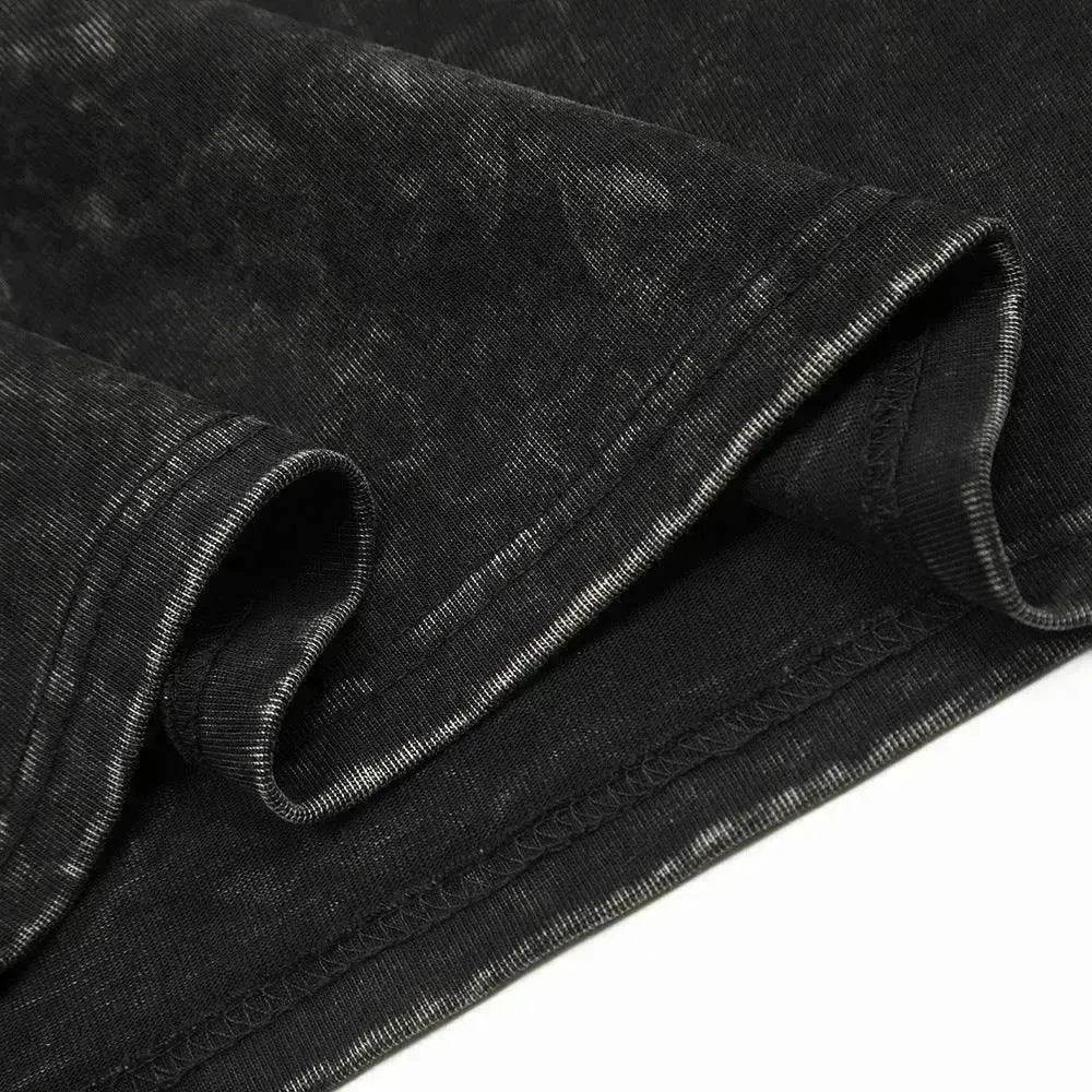 Old Washed Short Sleeve Men's Punk