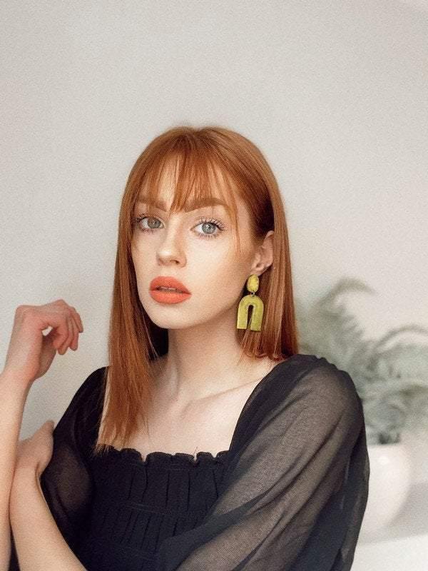Arch Statement Earrings Handmade (Post or Clip On)- 