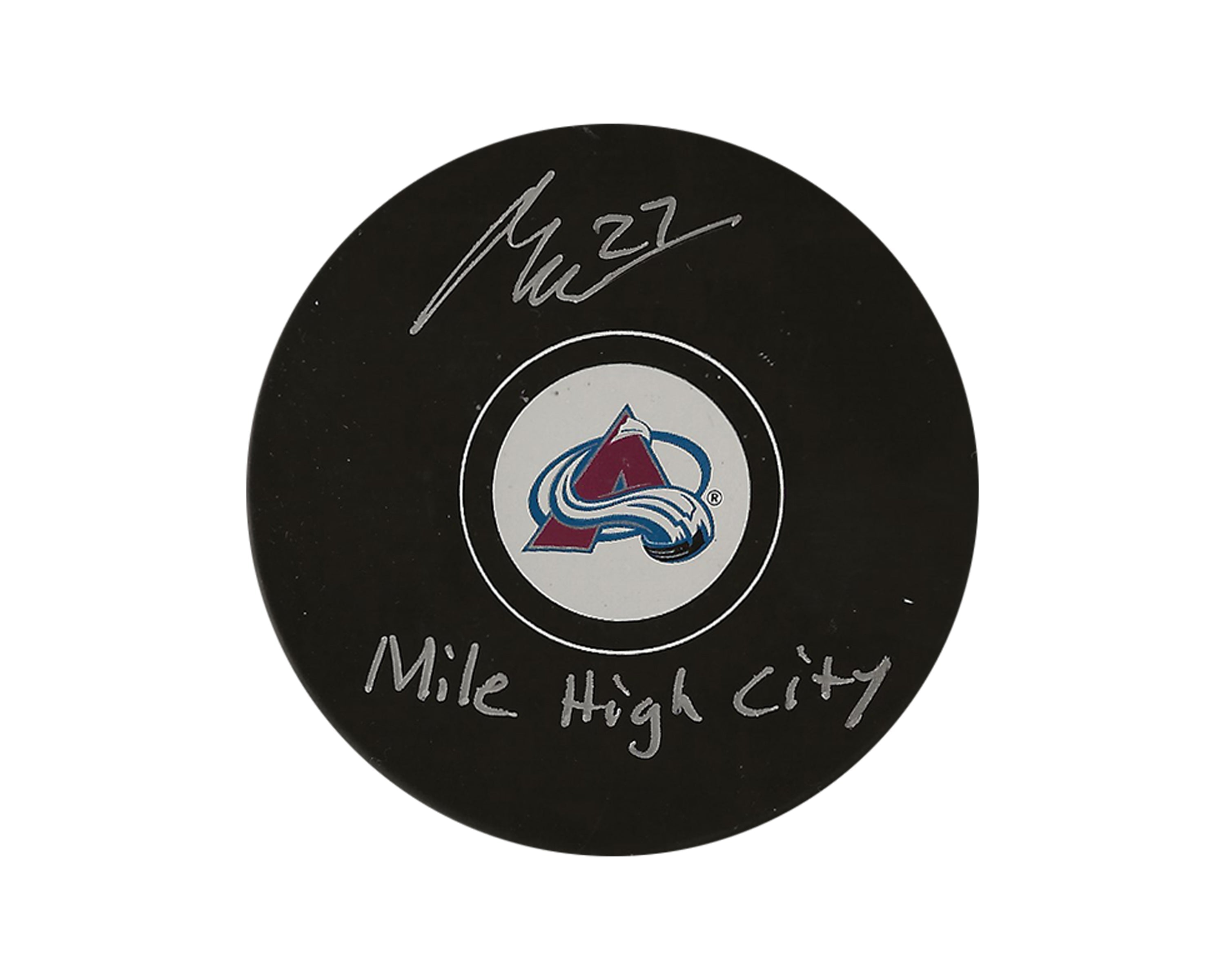 Oskar Olausson Autographed Colorado Avalanche Autograph Model Puck Inscribed 