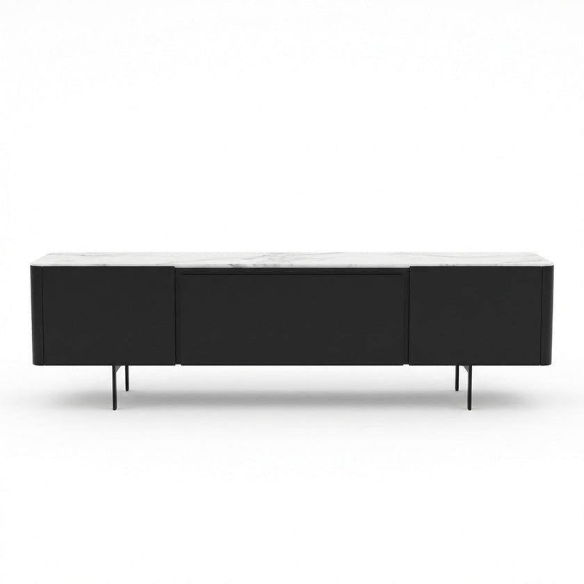 Olomouc Black and Marble Media Console