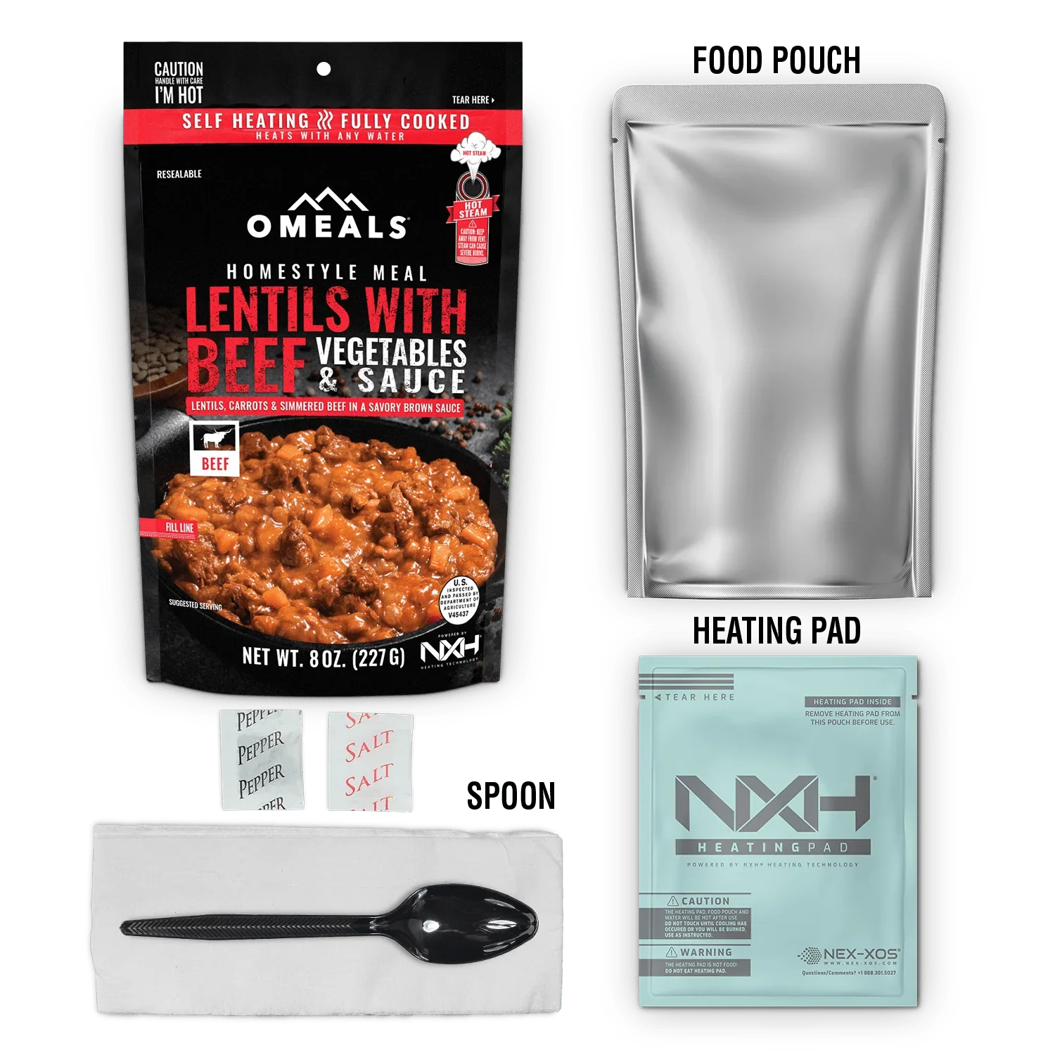 OMEALS Lentils with Beef