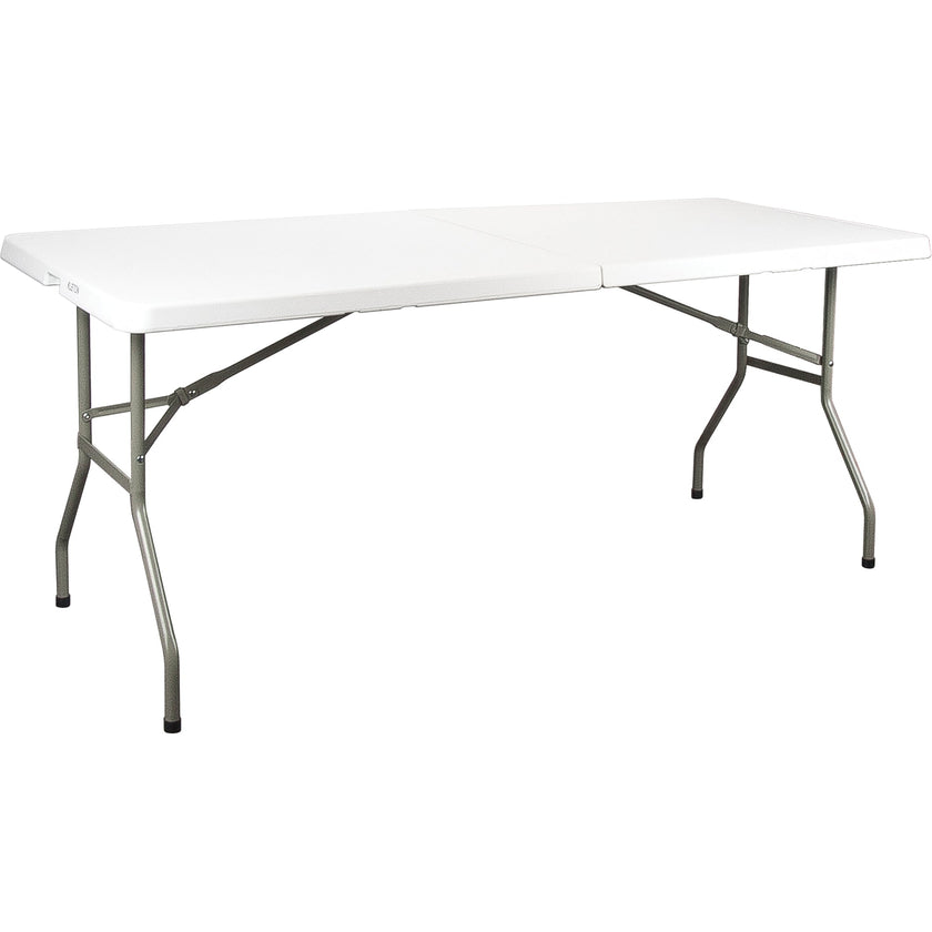 Table rectangulaire à rabat, 183 cm (L) x 76 cm (l), polyéthylène, blanche