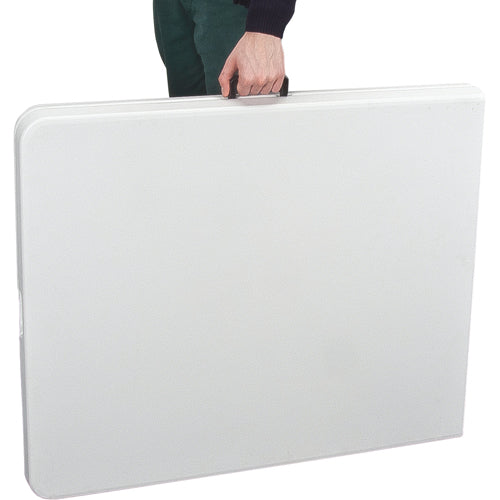 Table rectangulaire à rabat, 183 cm (L) x 76 cm (l), polyéthylène, blanche