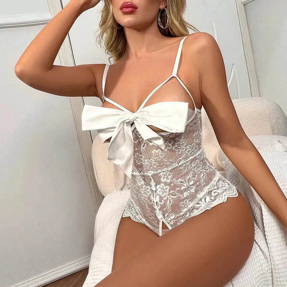 One-piece Lingerie See-through Lingerie Charming Deep V Lingerie