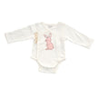 Organic Cotton Long Sleeve Onesie (Snow/Blush bunny)