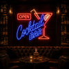 Open Cocktail Bar Neon Sign