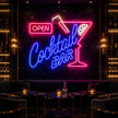 Open Cocktail Bar Neon Sign