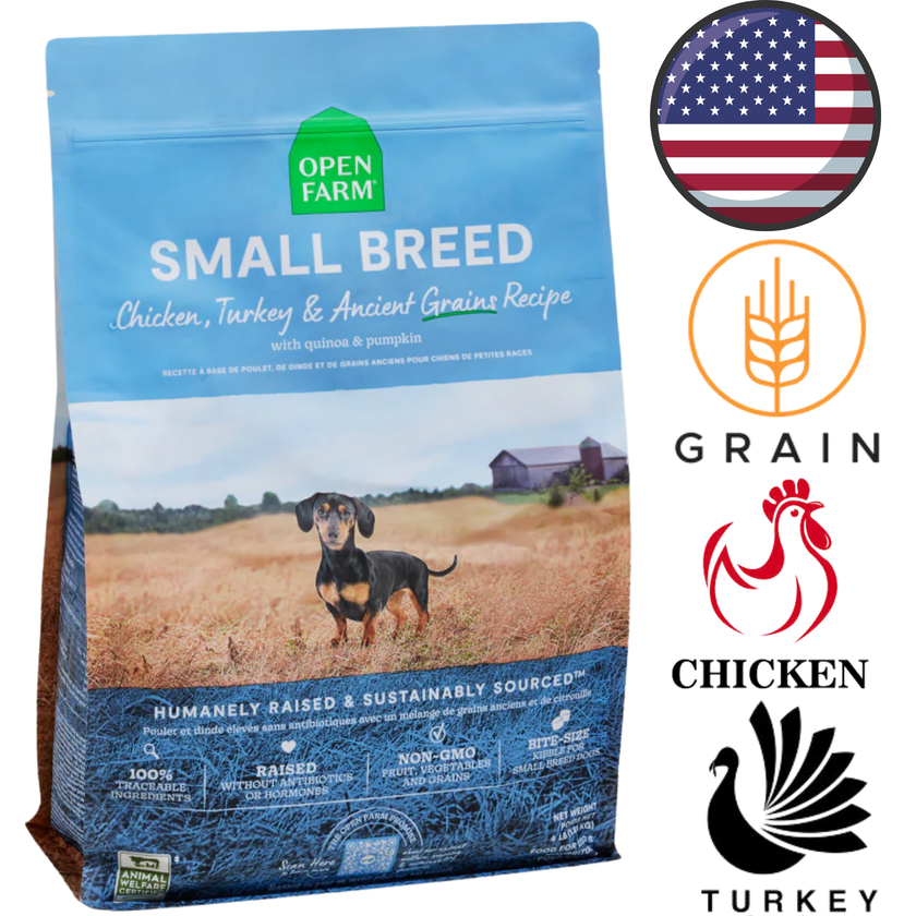 Open Farm - Chicken & Turkey Ancient Grains Small Breed Dry Dog Food