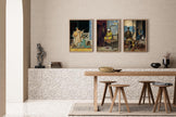 Orientalist Elegance: STATEMENT TRIO ArtFeaturing Musicians Scholars & Rich Patterns ‚Äì Timeless Wall D√©cor Available framed