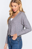 Sunday Long Sleeve V-Neck Front Button Down Knit Cardigan