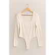 Scout Square Neck Long Sleeve Body Suit in Cream