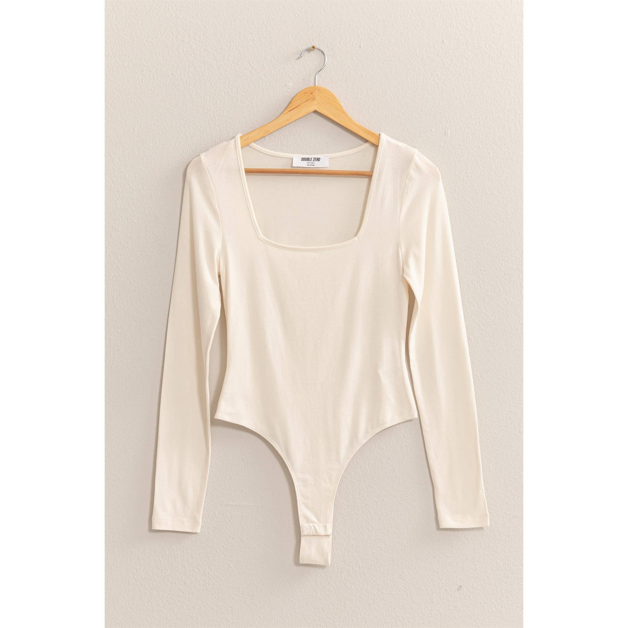Scout Square Neck Long Sleeve Body Suit in Cream