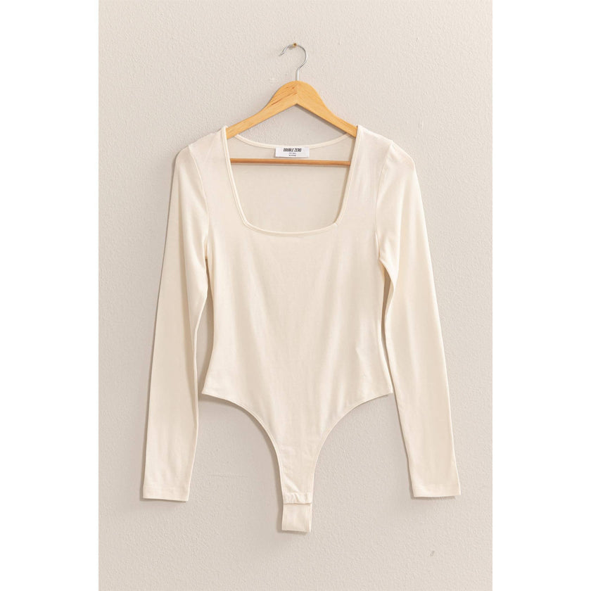 Scout Square Neck Long Sleeve Body Suit in Cream