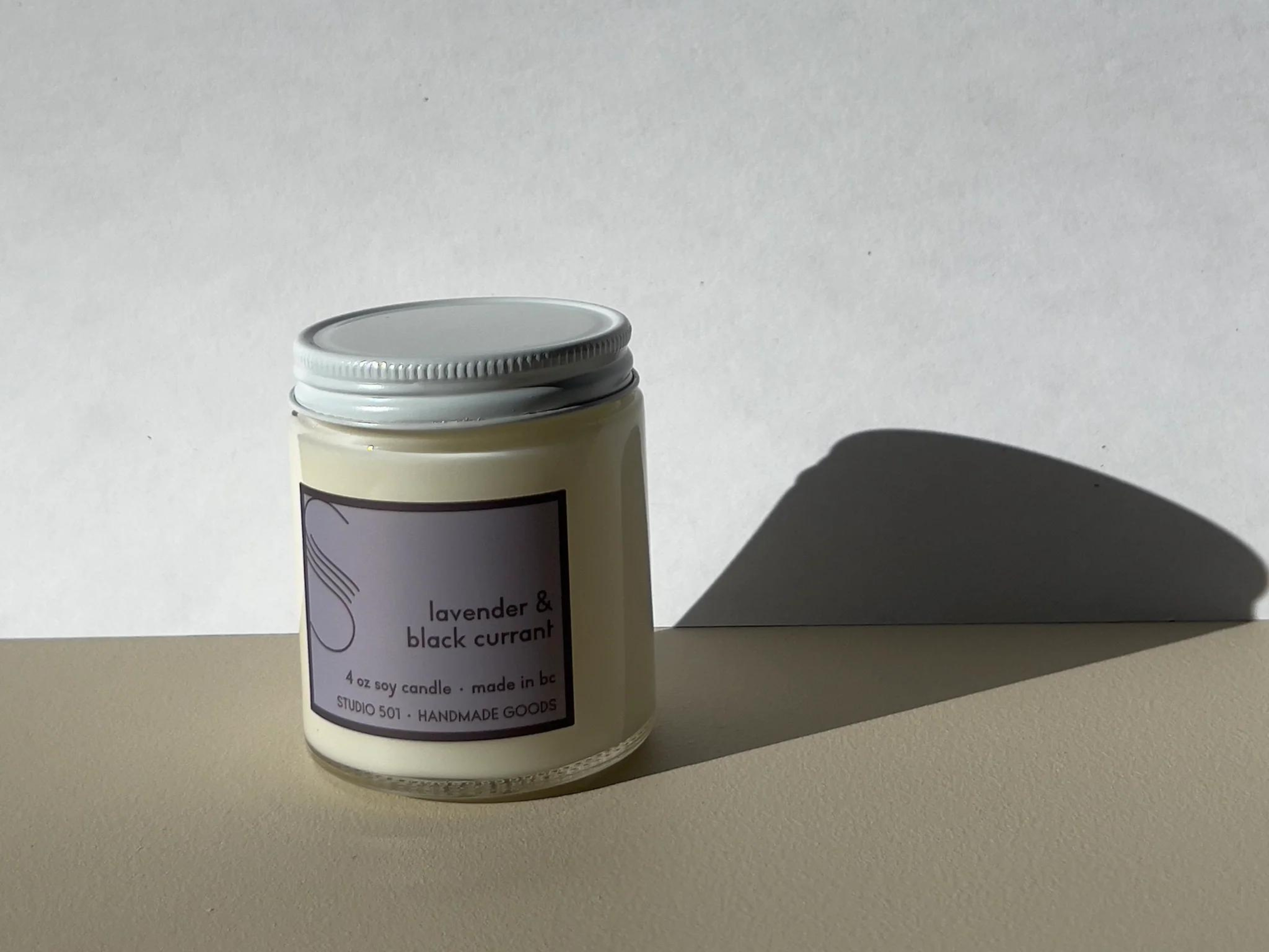 501 Lavender & Black Current 4 oz Candle