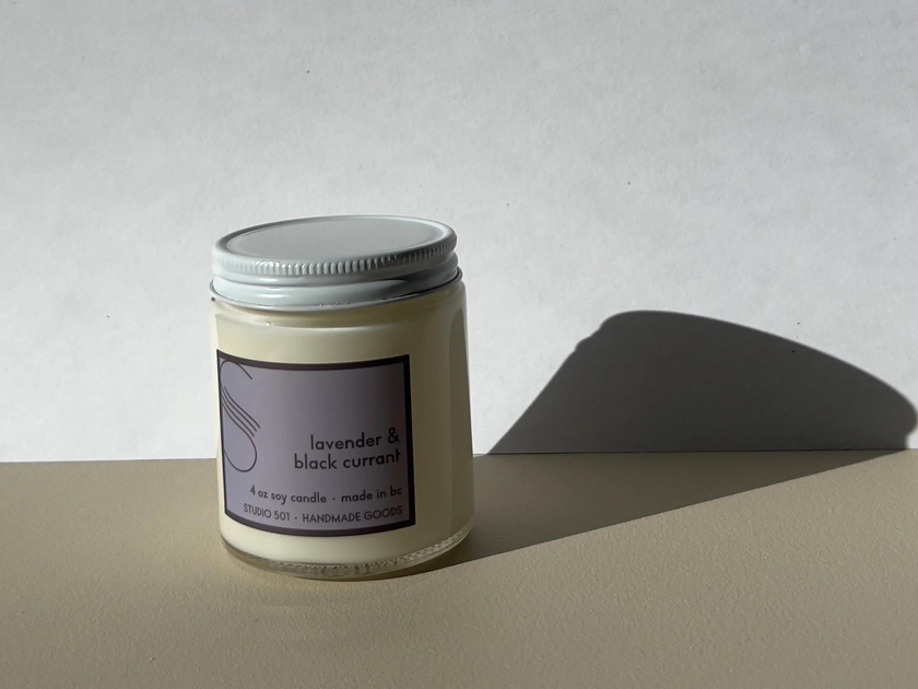 501 Lavender & Black Current 4 oz Candle