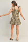 Black Mango Floral Tie Up Dress