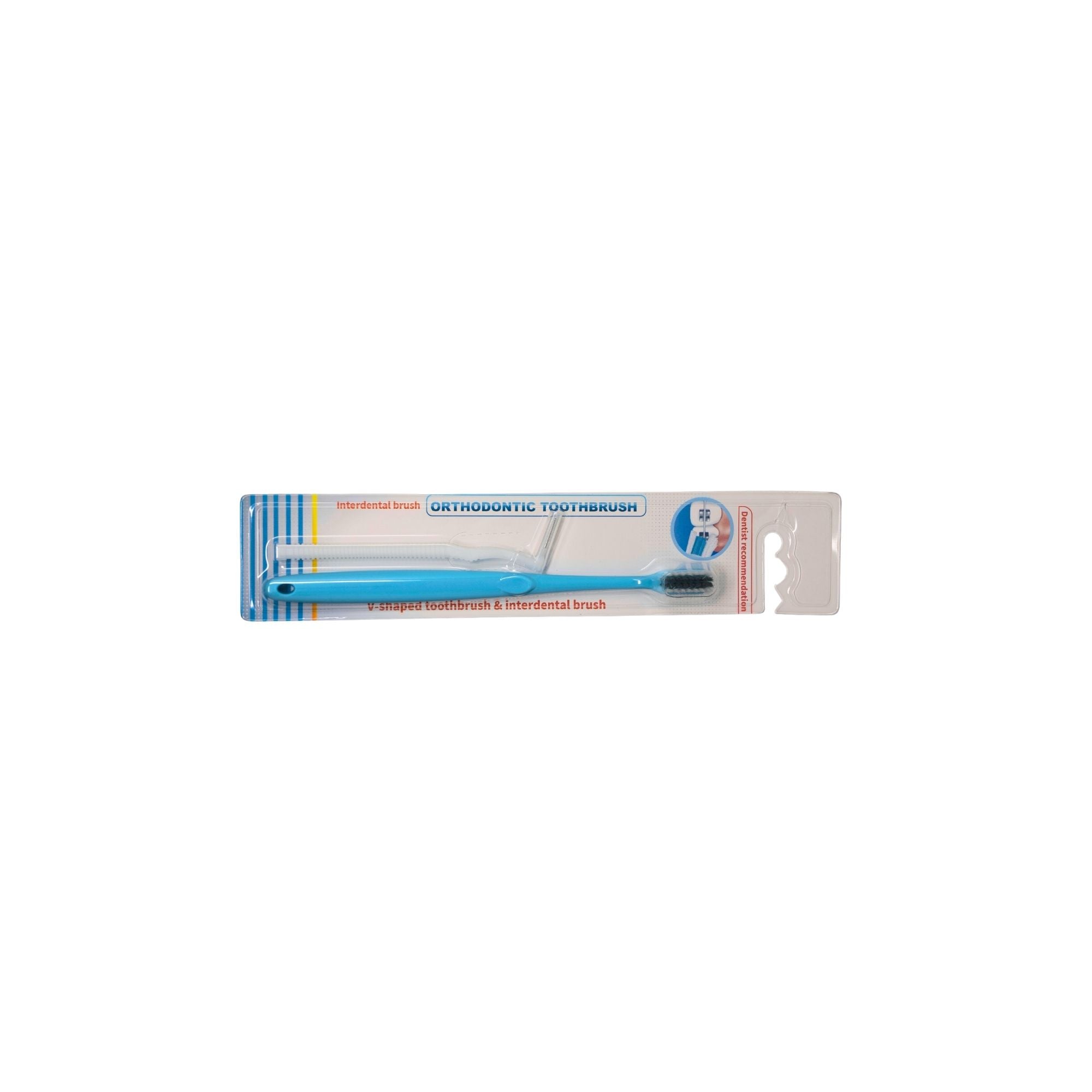 Ortho Brush With Inter Dental Brush - 4 Colors - 10/pk