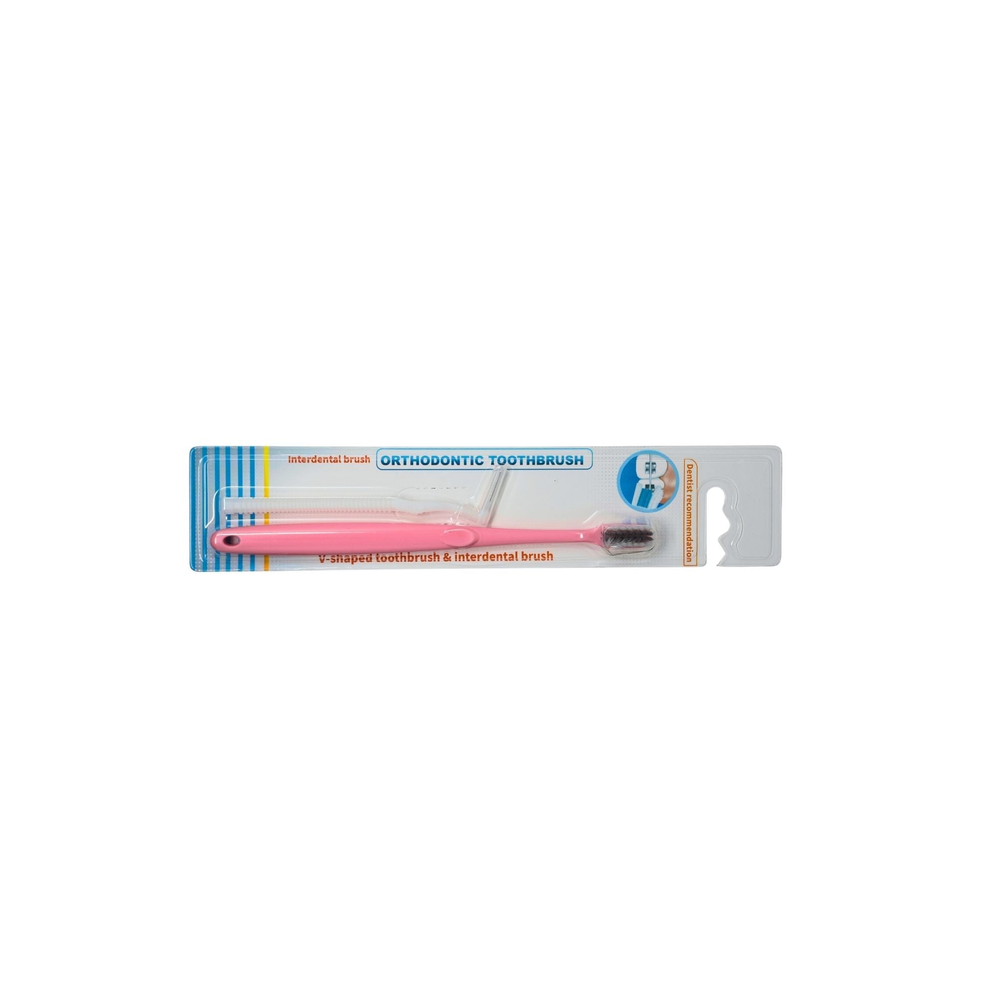 Ortho Brush With Inter Dental Brush - 4 Colors - 10/pk