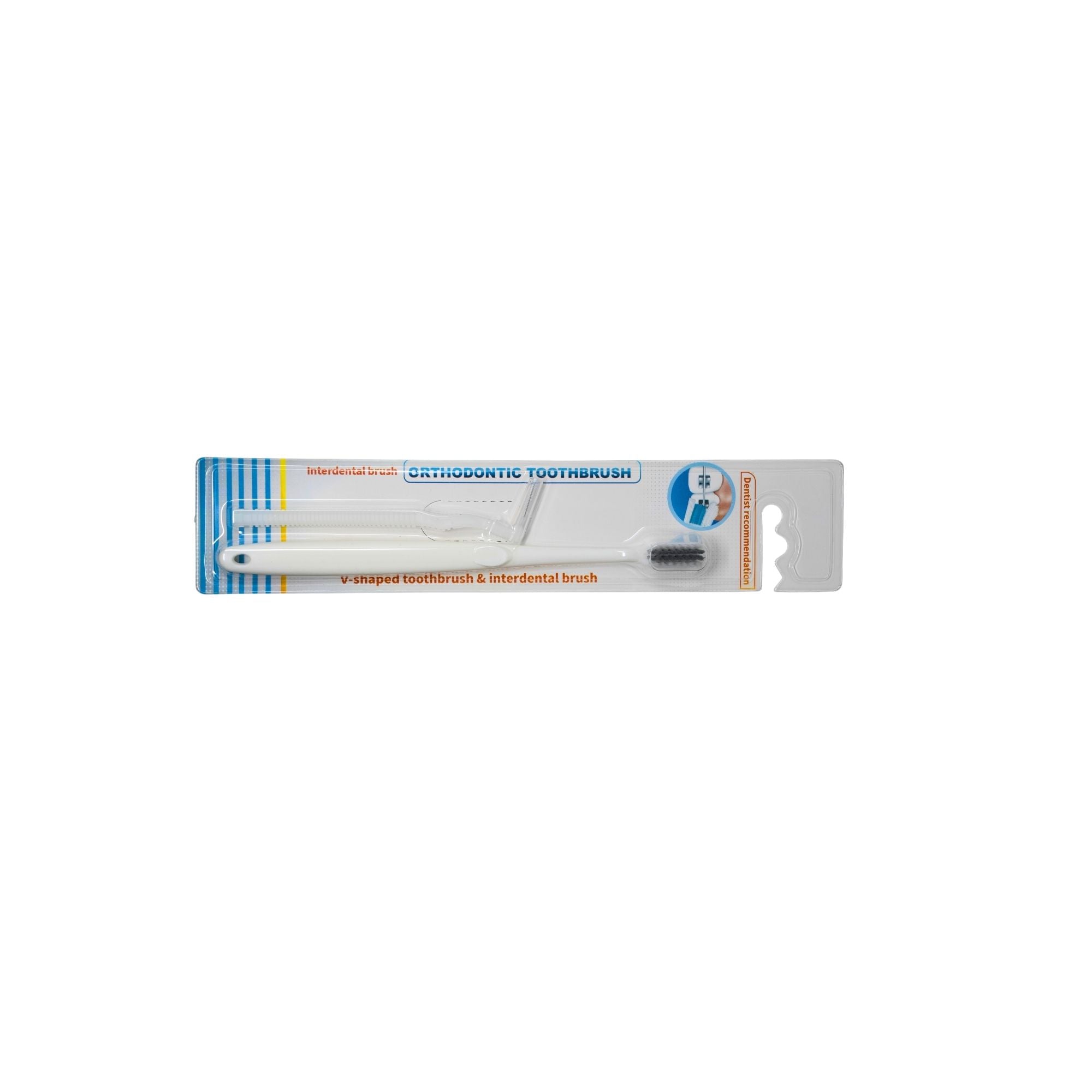 Ortho Brush With Inter Dental Brush - 4 Colors - 10/pk