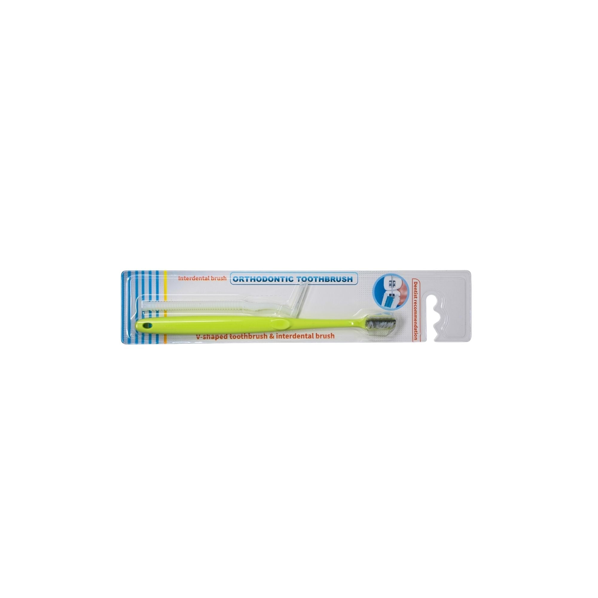 Ortho Brush With Inter Dental Brush - 4 Colors - 10/pk