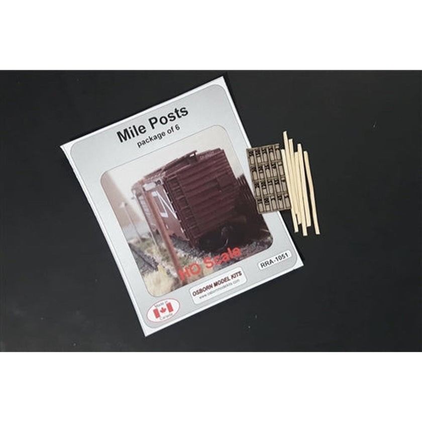 Osborn Model Kits RRA-1051 HO Miles Post Laser Cut Wood KIT NIB