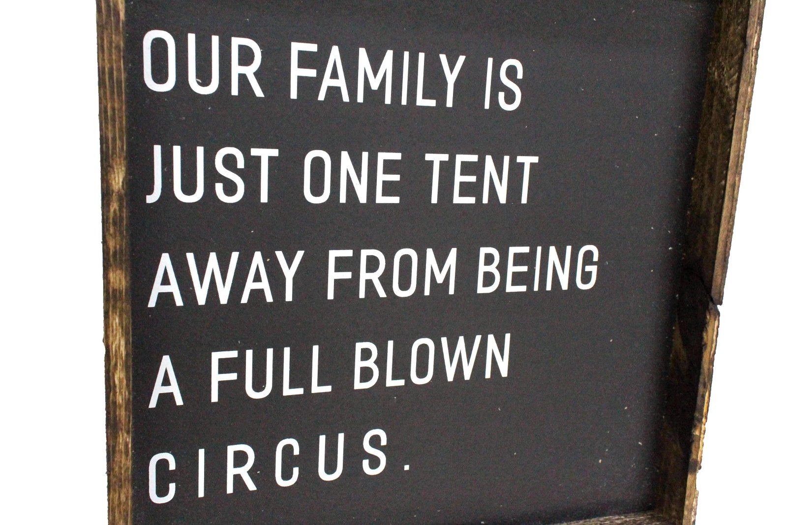 Our Family is Just One Tent Away From Being A Full Blown Circus Wood Sign