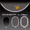 Oval Mirror, Dimmable Anti-Fog Lighted Bathroom Mirror, 3-Color Backlit